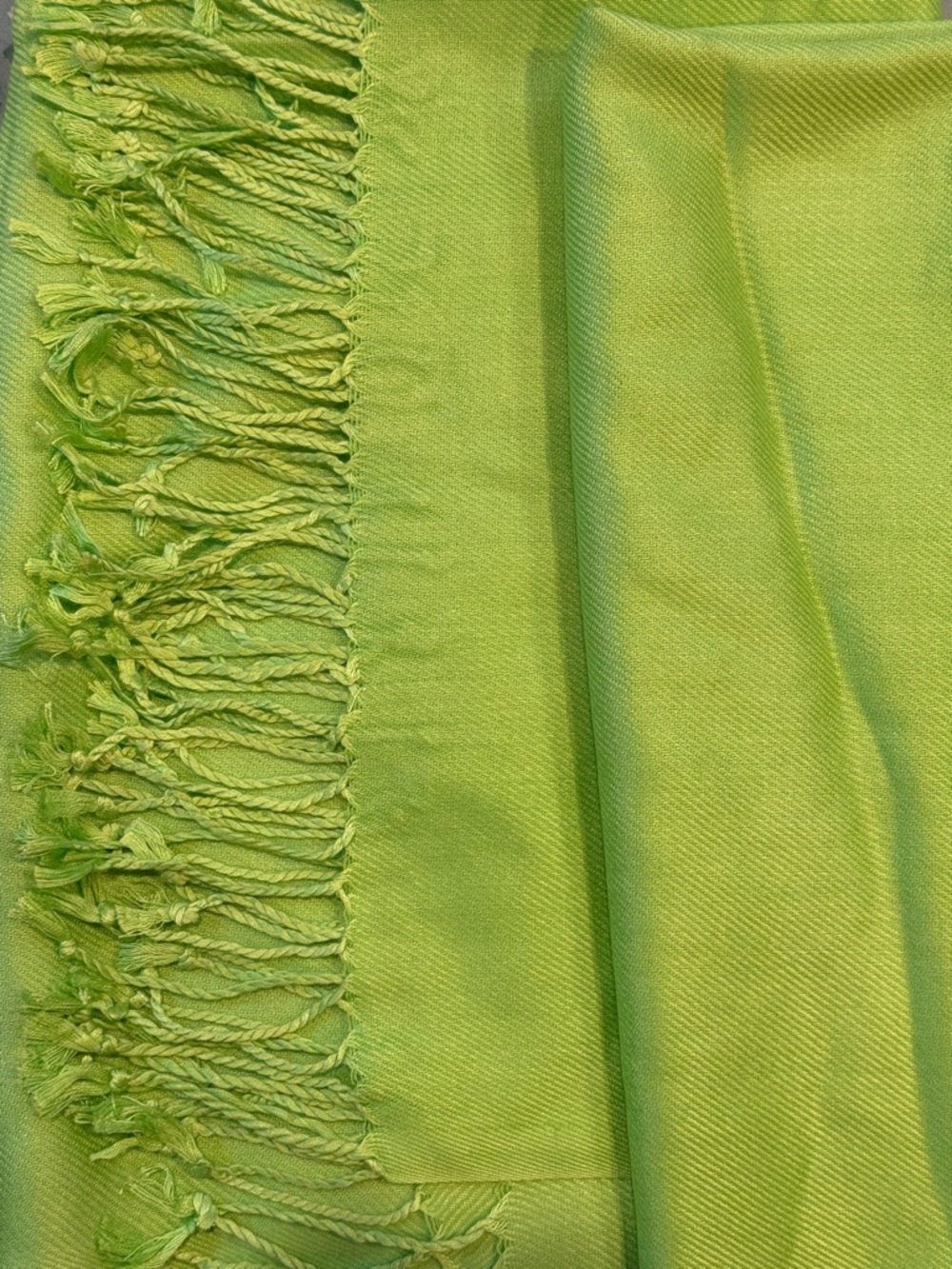 Lime Green Fringed Pashmina Shawl